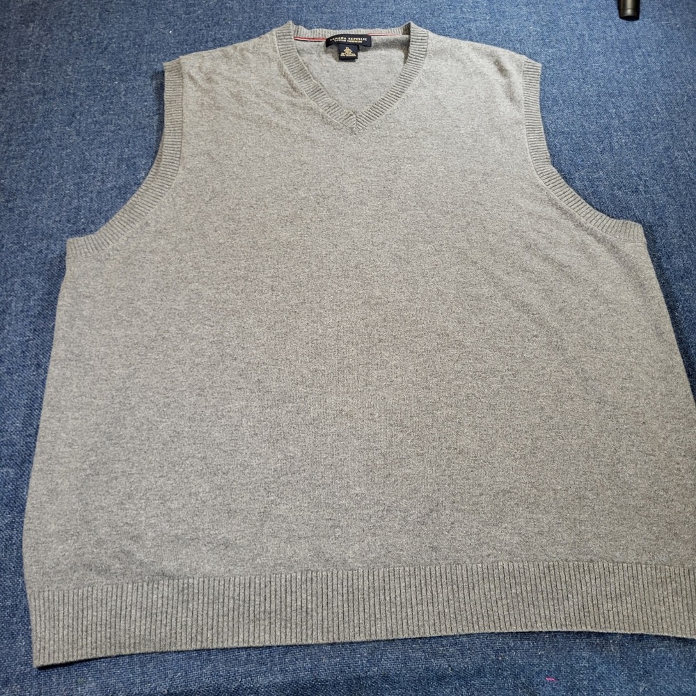 Banana Republic Mens XL Gray Cotton Cashmere V-Neck Sweater Vest Layering Knit